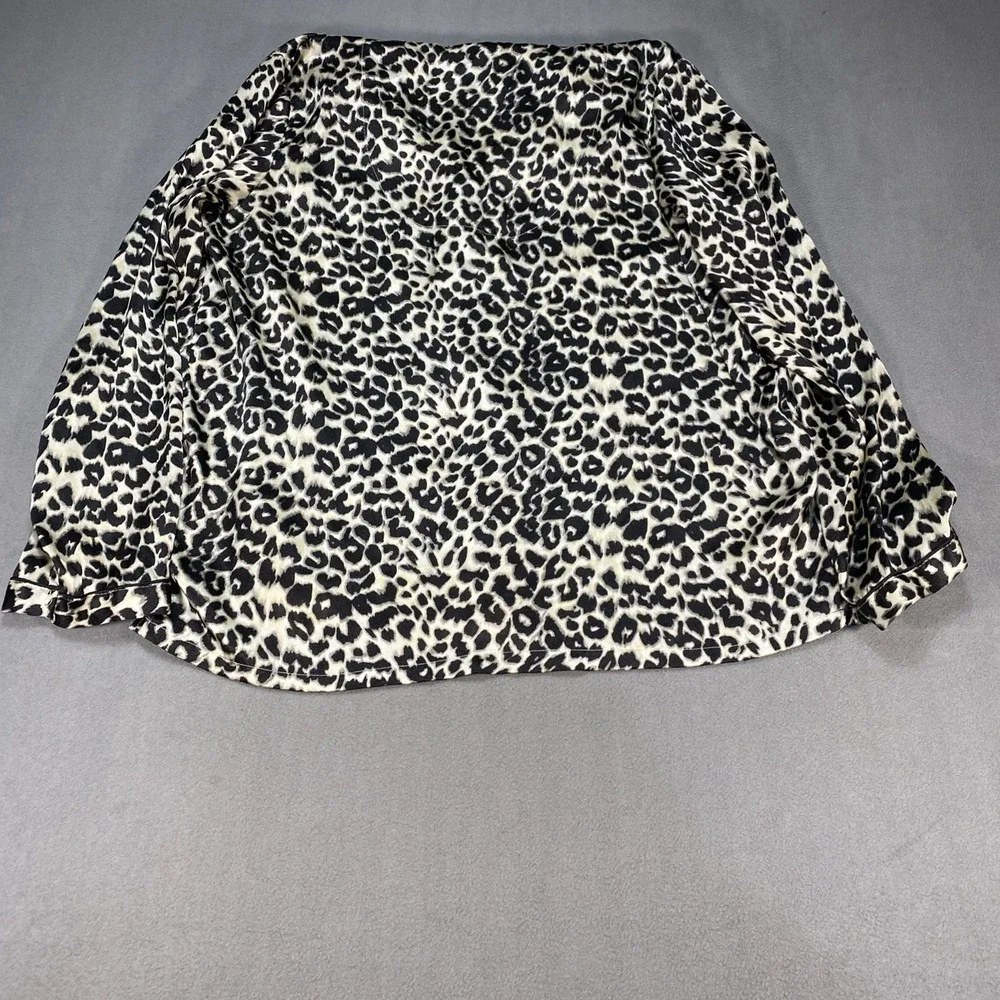 Victoria's Secret Leopard Satin Pajama Set Womens XL Top Pants Animal Print